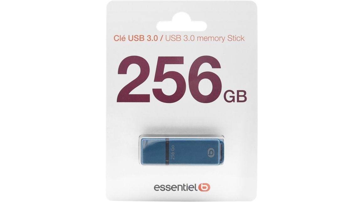 Clé USB Essentielb 256Go 3.0 Bleu